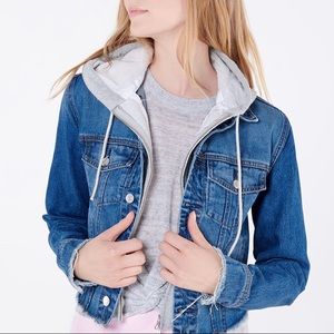 Veronica Beard Jean Jacket w/ Removable Hoodie XS